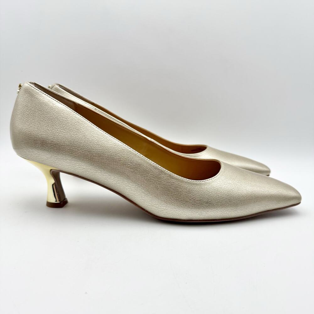 J. Renee Womens Ellsey Heels SIZE 13 M Gold Taupe Metallic Vegan Leather NIB